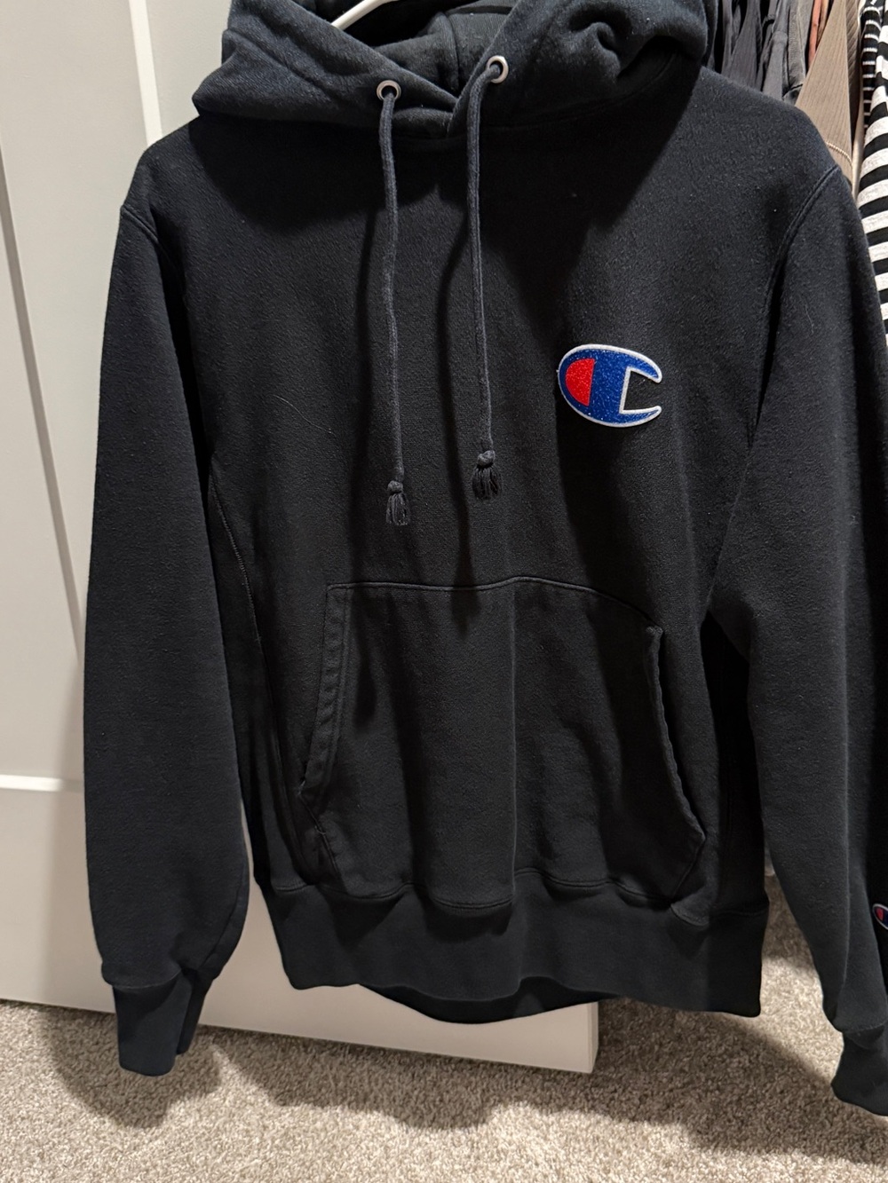Champion Black Hoodie Oversized